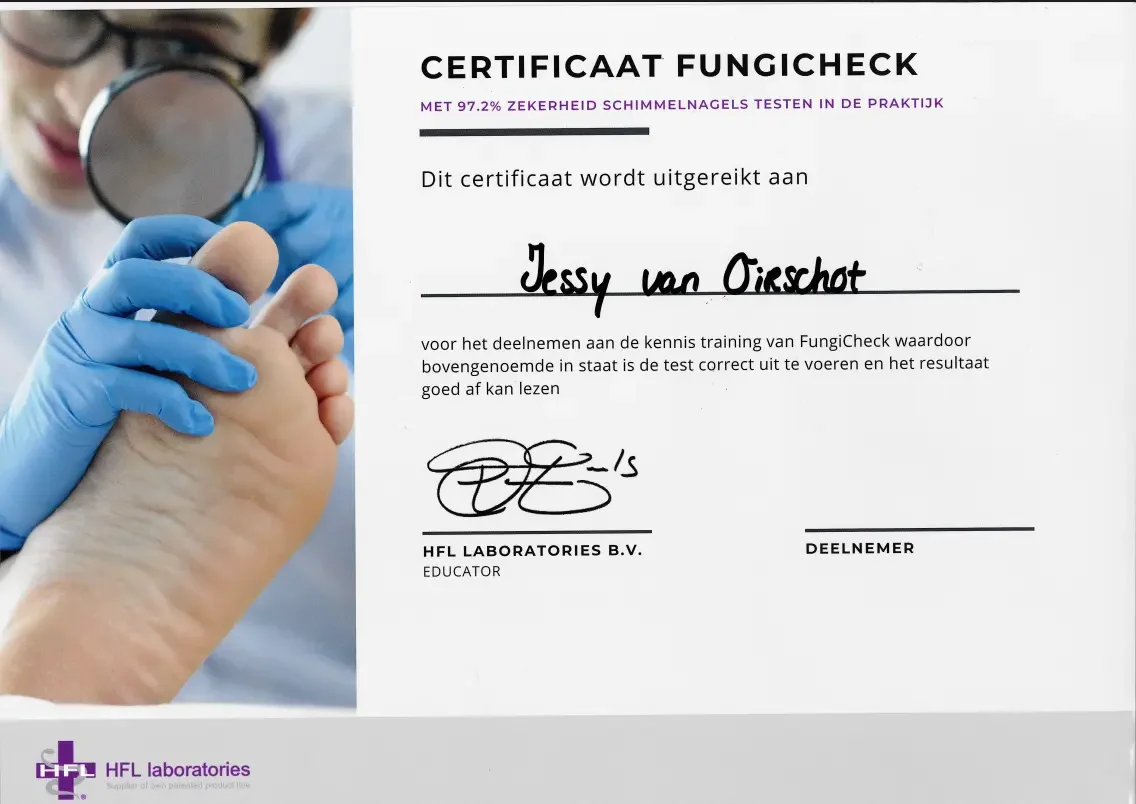Certificaat FungiCheck van Jessy van Oirschot